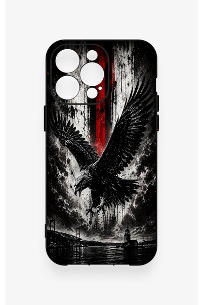 Vip Case حافظة سيليكون بنمط النسر الأسود متوافقة مع هاتف iPhone 13 Pro Max