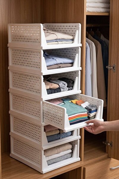 Bayev 6 Pieces White Multi-Purpose Sliding Shelves for Closet Clothing and Ho...