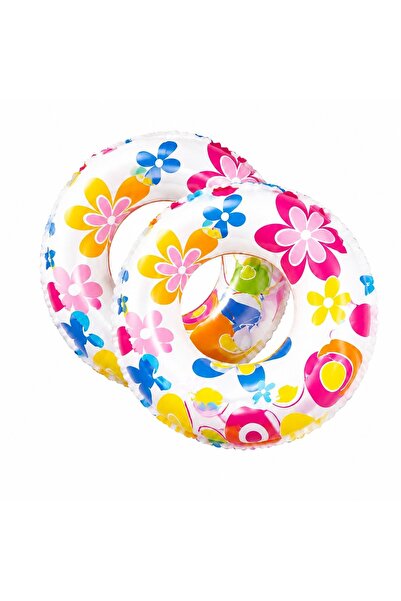 BaoBao Colac gonflabil pentru copii cu flori colorate, 60 cm, pentru piscină, mare și vacanțe