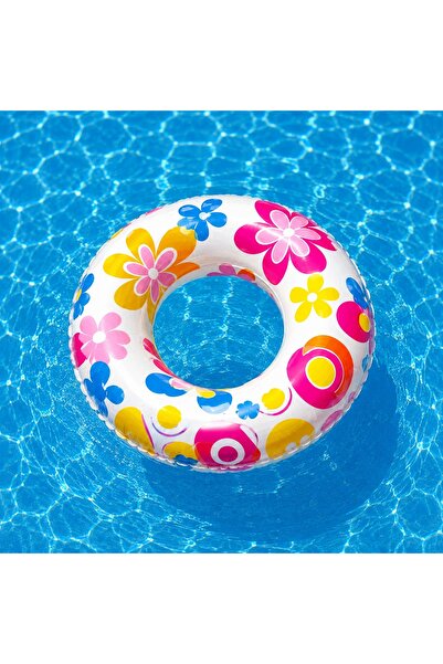 BaoBao Colac gonflabil pentru copii cu flori colorate, 60 cm, pentru piscină,...
