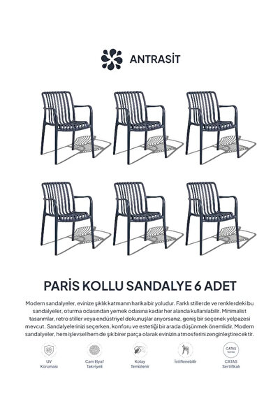Daim Plastik Paris 6 Adet Kollu Lux Cafe & Restaurant Sandalyesi