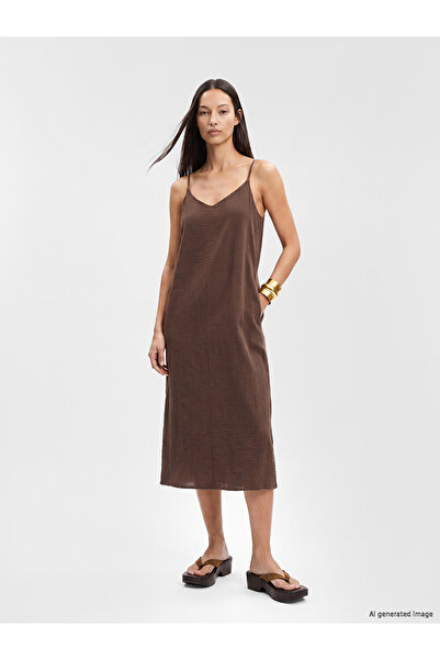 LC Waikiki Two Mt Shop Quality V-Neck Muslin Dress with Rope Straps