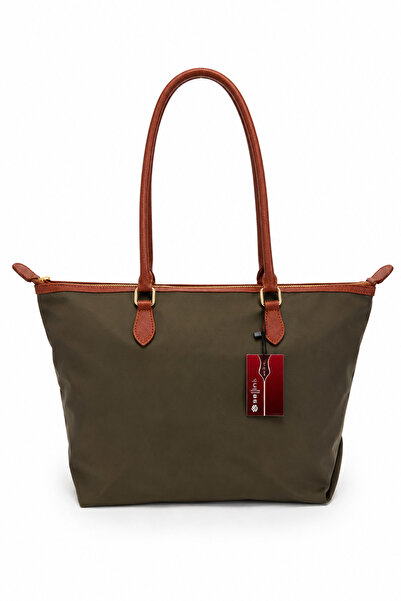 Sellini Long Vera Khaki Women's Zippered Wide Shoulder Bag