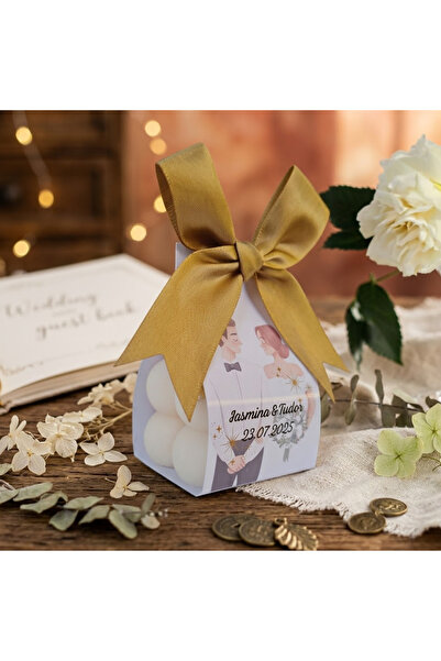 Generic Brand Personalized Wedding Favors - Set of 50 bubble candles with gol...