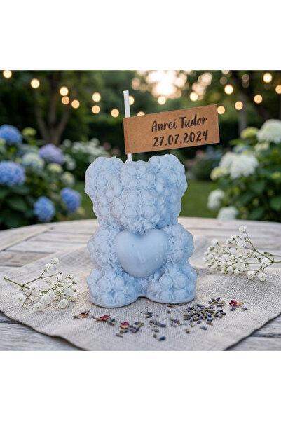 Generic Brand Marturii de Botez Personalizate - Set 50 de buc. lumanari ursul...
