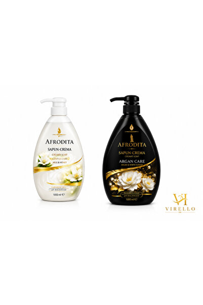 Afrodita Set 2 Săpunuri Cremă Lichide Afrodita, Milk & Honey + Argan Care, cu...