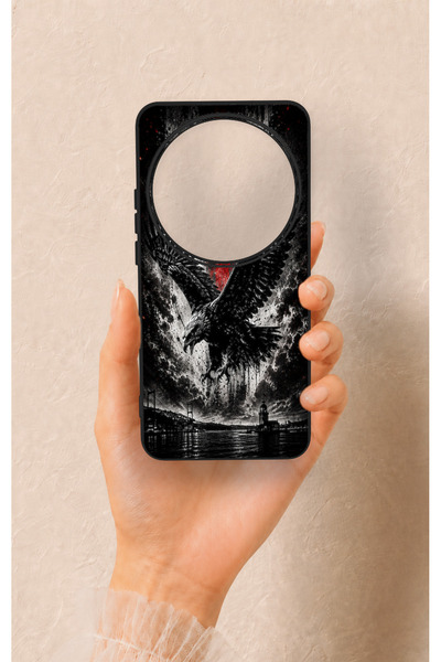 Vip Case Xiaomi Mi 15 Ultra Uyumlu Kara Kartal Desenli Silikon Kılıf
