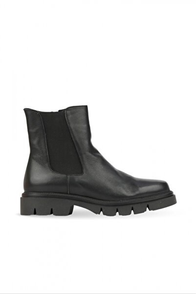 BUENO Black Leather Women's Flat Boots