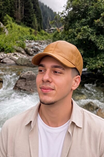 Mollycrush Genuine Leather Mustard Yellow Premium Baseball Cap |   Textured A...