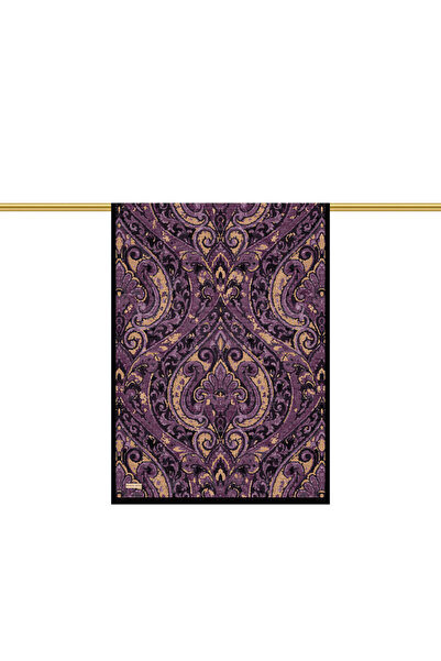 Bursa İpek Purple Shahrazat Pattern Sura Silk Shawl