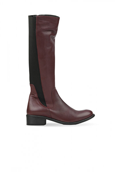 BUENO Burgundy Leather Women's Heeled Boots