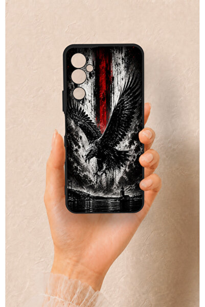 Vip Case Tecno Pova Neo 2 Uyumlu Kara Kartal Desenli Silikon Kılıf