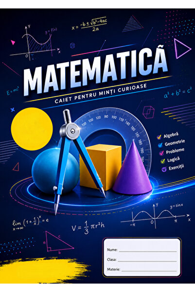 Scholl Caiet Studențesc de Matematică A4 – 100 de File, Spiralat | Caiet pent...