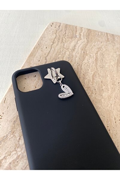 Genel Markalar Telefon Charm Gümüş Kalp Charm