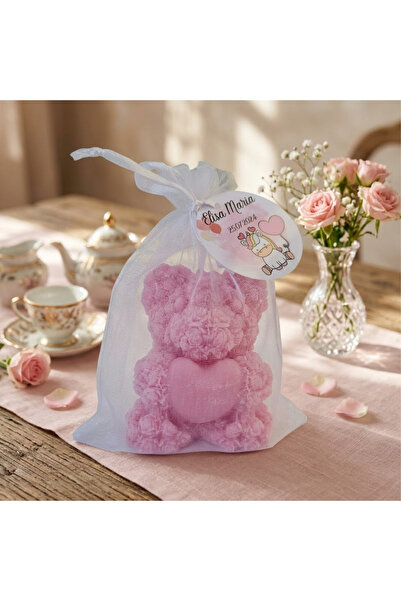Generic Brand Personalized Baptism Certificates - Set of 50 pink rose teddy b...