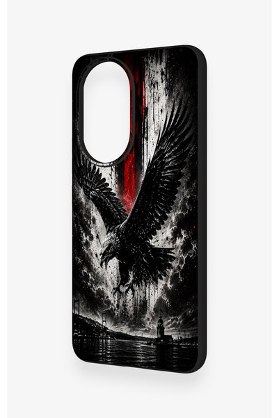 Vip Case Honor 200 5g Compatible Black Eagle Patterned Silicone Case