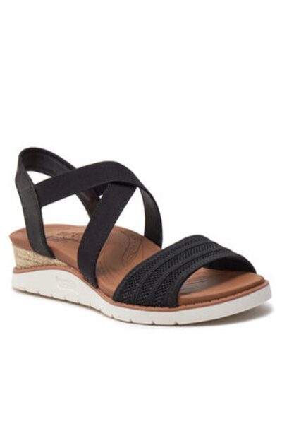 SKECHERS Sandale Bobs Arch Fit Beach Kiss Boho Beyond 114013/BLK Negru