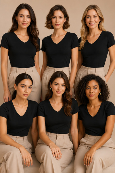 Nymora Women's 6-Piece V-Neck Short Sleeve Modal Cotton Flexible Undershirt B...
