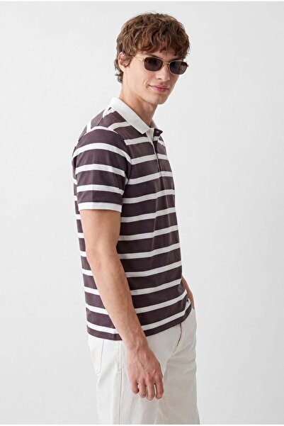 PAULMARK Men's Polo Neck Striped T-Shirt