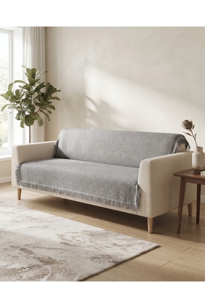 Bovia Home غطاء أريكة بنمط الفهد باللون الرمادي مقاس 170x220 سم |   غطاء أريك...
