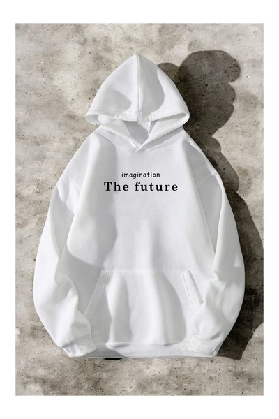 DAXİS Sportwear Company The Future Printed Oversize Hooded Sweatshirt
