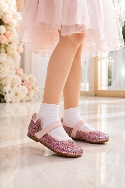 BYŞ Moda Orthopedic Supported Girls' Daily Ballet Shoes with Butterfly Detail