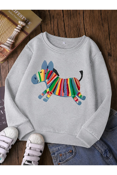 Cevval Children's Crew Neck Printed Sweatshirt