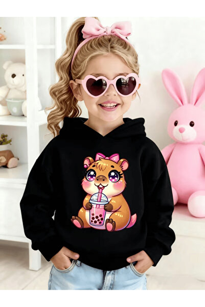YUNAYT Children's Hooded Printed Sweatshirt