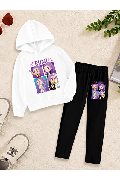 Cevval Girl's Crew Neck Sweatshirt and Leggings Set