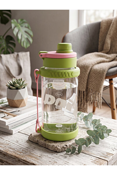 Dörtel Tedarik Unbreakable Water Bottle 830 ml Measuring Chart Water Bottle w...