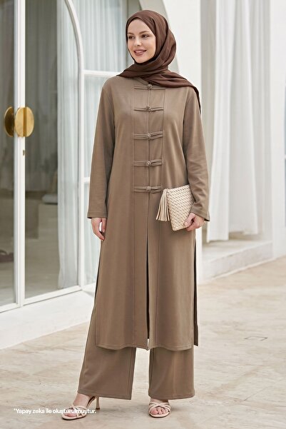 InStyle Tunic with Slit Detail Camel Set