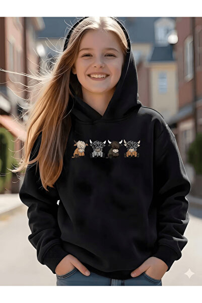 YUNAYT Children's Hooded Printed Sweatshirt