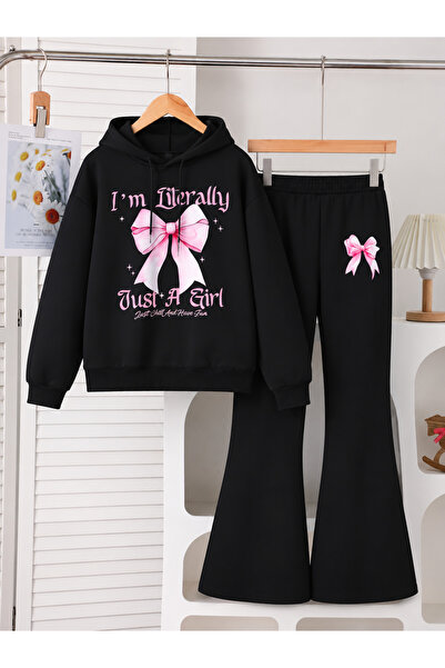 Cevval Girl's Hooded Sweatshirt and Spanish-Cut Leggings Set