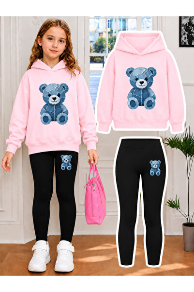 Cevval Girl's Crew Neck Sweatshirt and Leggings Set