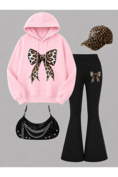 Cevval Girl's Hooded Sweatshirt and Spanish-Cut Leggings Set