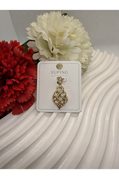 XUPING JEWELRY 14K RENGİ ZİRKON TAŞLI SARMAL ÇELİK KOLYE UCU