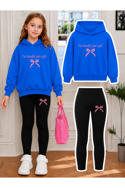 Cevval Girl's Crew Neck Sweatshirt and Leggings Set