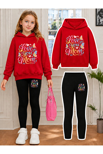 Cevval Girl's Crew Neck Sweatshirt and Leggings Set