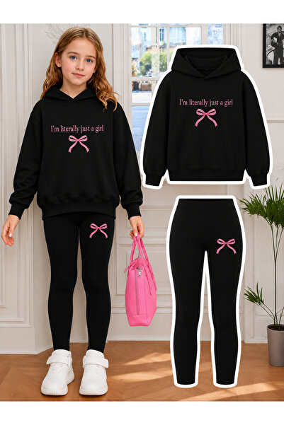 Cevval Girl's Crew Neck Sweatshirt and Leggings Set