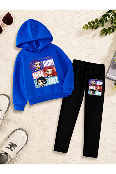 Cevval Girl's Crew Neck Sweatshirt and Leggings Set