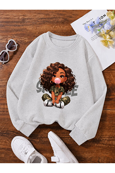 Cevval Children's Crew Neck Printed Sweatshirt