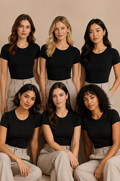 Nymora Women's 6-Piece Crew Neck Short Sleeve Modal Cotton Stretch Undershirt...