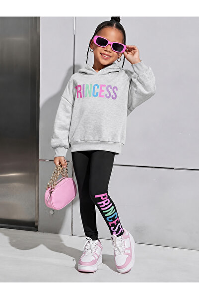 Cevval Girl's Crew Neck Sweatshirt and Leggings Set