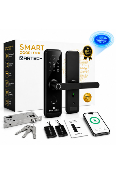 Generic Brand Black Smart Door Lock, 5 Unlock Methods, WiFi App, Fingerprint ...