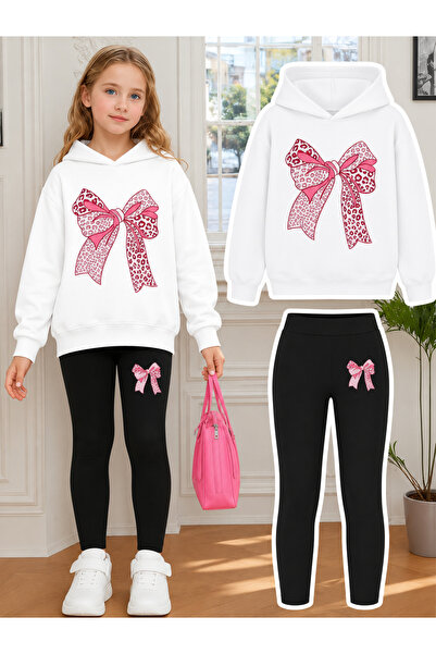 Cevval Girl's Crew Neck Sweatshirt and Leggings Set