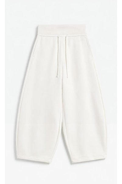 Hira Online Three-Thread Ruffled Curved Camisole with Waist Pockets, Adjustable Elastic Ultra Loose Barrel Fit Baggy Pants/Sweatpants