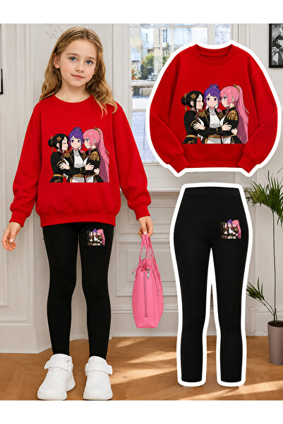 NIMBLECO Girl's Crew Neck Sweatshirt and Leggings Set