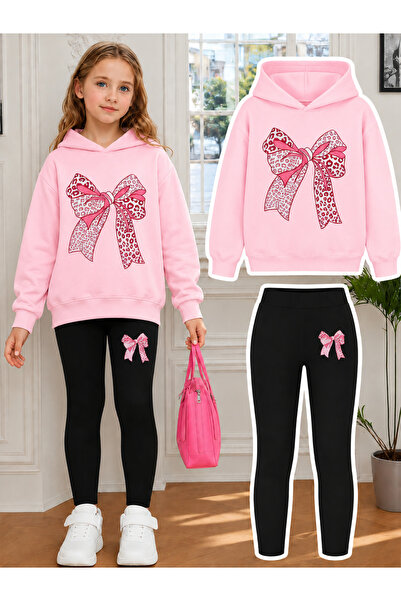Cevval Girl's Crew Neck Sweatshirt and Leggings Set