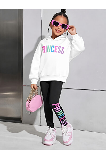 Cevval Girl's Crew Neck Sweatshirt and Leggings Set