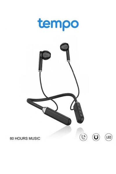 Tempo Wireless Bluetooth Neckband Earphones, Deep Bass Neck Headset, Clear Ca...